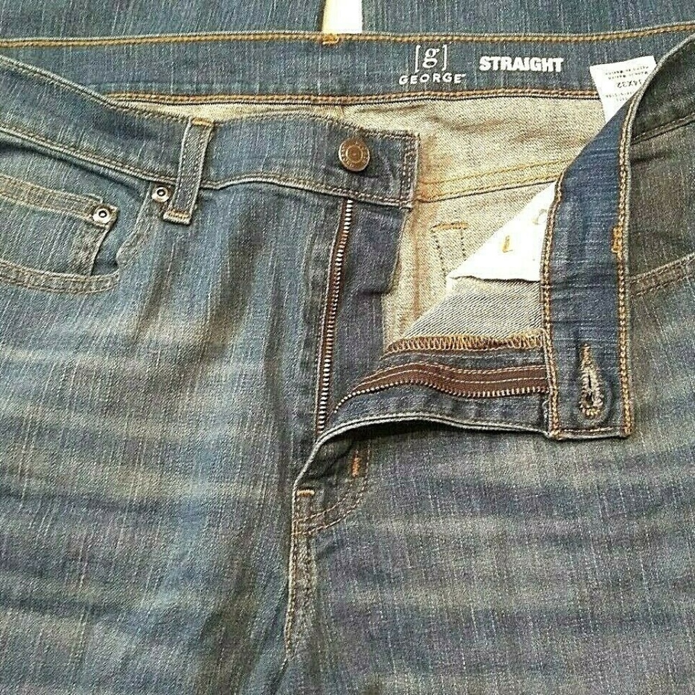 George Mens Jeans Size 34x32 Straight - Picture 2 of 6